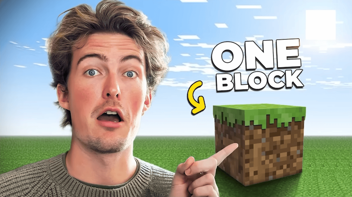 A trial thumbnail for a Minecraft YouTube video